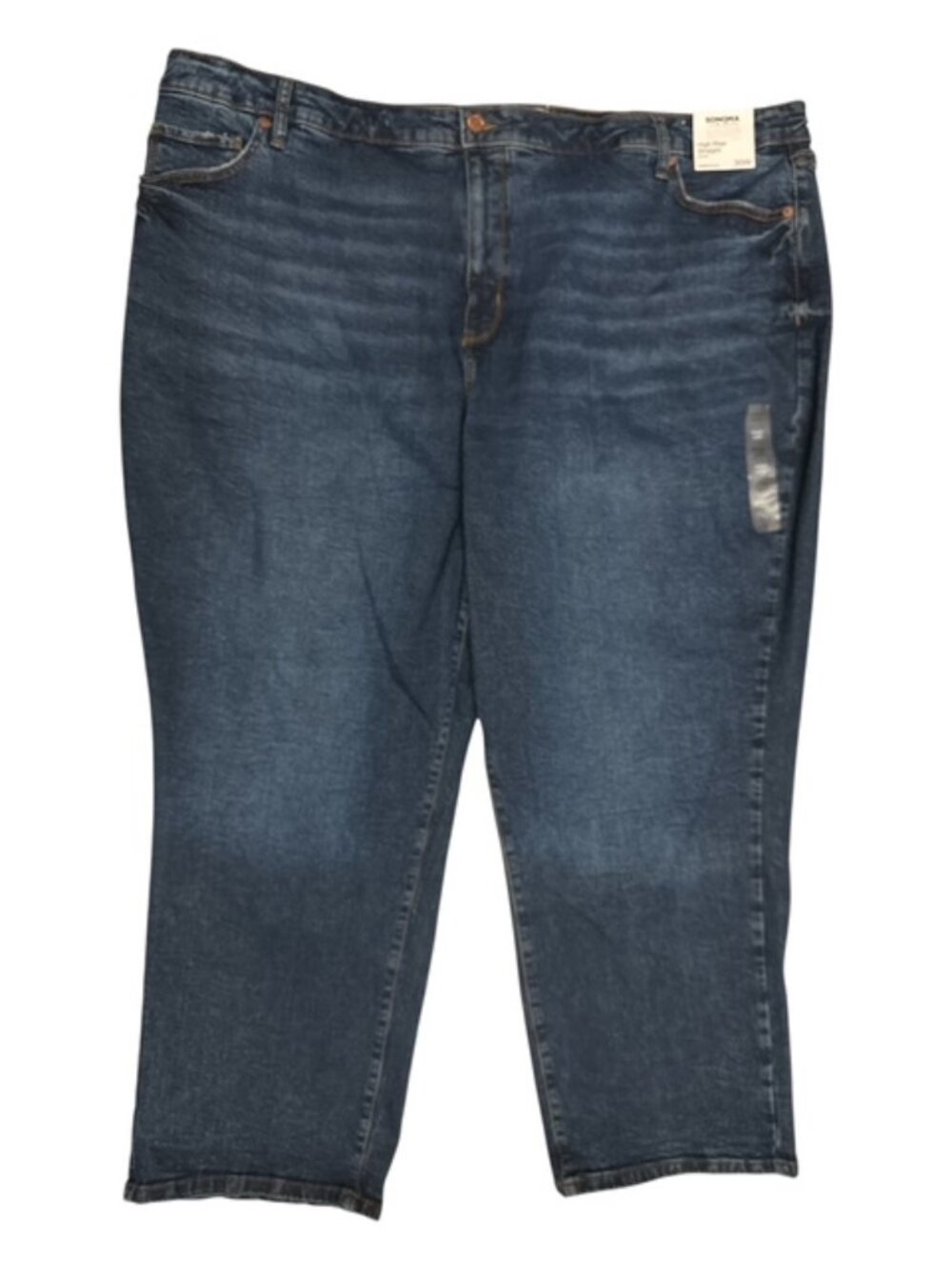 Sonoma Plus High Rise Straight 30W Denim Jeans Blue Stretch 5 Pockets 28" Inseam